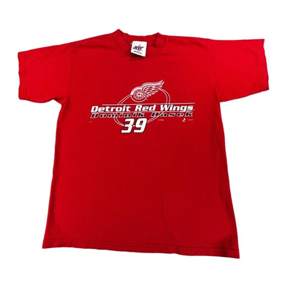 Detroit Red Wings Dominik Hasek #39 T-Shirt youth Large Joy America Red - Picture 1 of 7